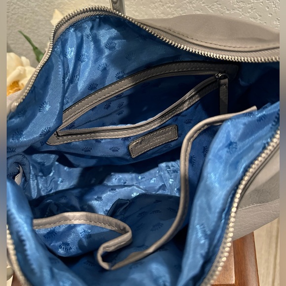 Juicy Couture Gray Leather with Royal Blue Interior Shoulder Purse - Picture 6 of 15